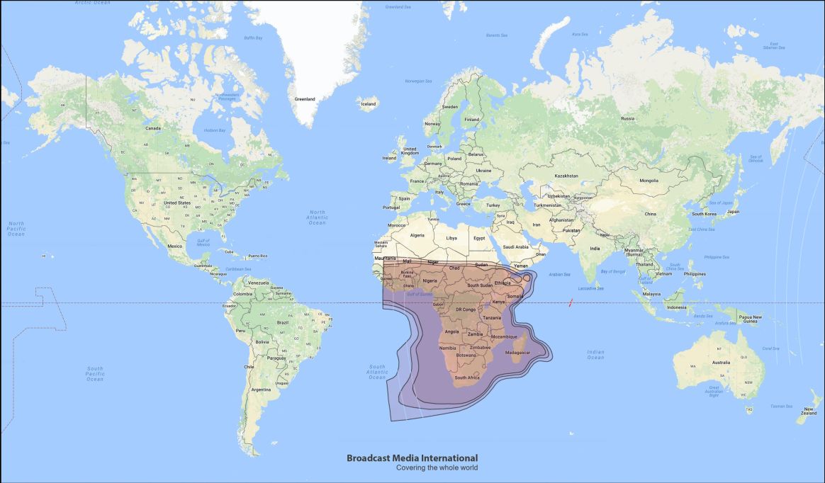 Intelsat 20 coverage map over Africa