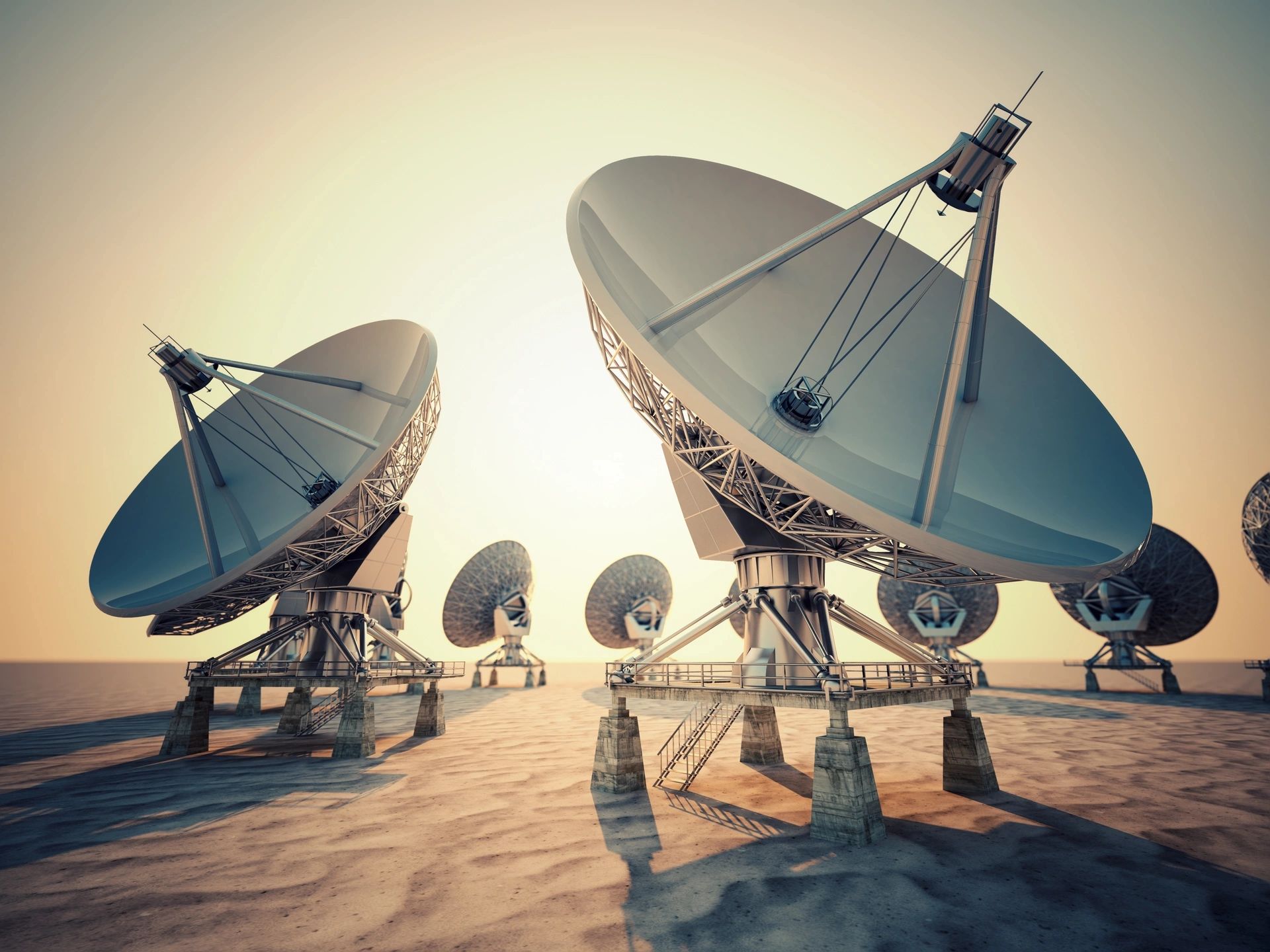 Field of satellite dishes
